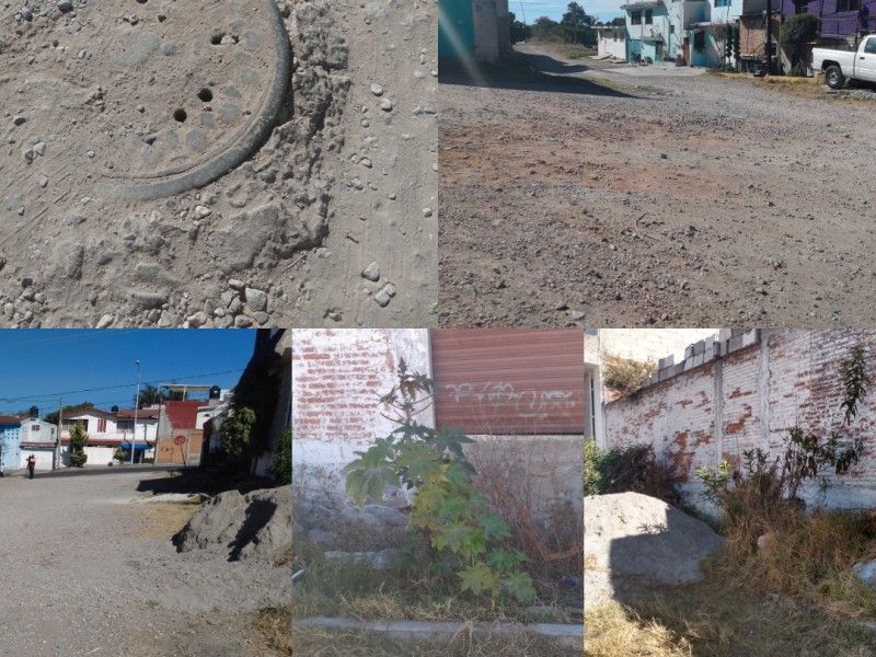 Colonos de Lomas de San Miguel reportan falta de pavimentación