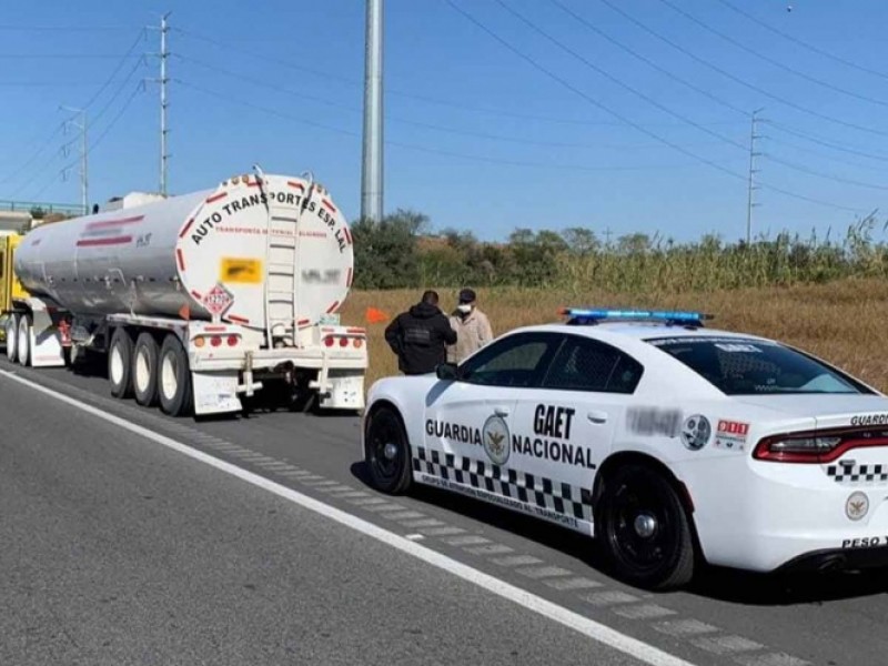 Combustible y sustancias ilegales aseguradas por Guadia Nacional