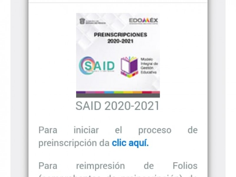 Comenzó el preregistro en el SAID