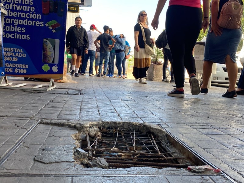 Comerciantes del centro denuncian malas condiciones de las calles