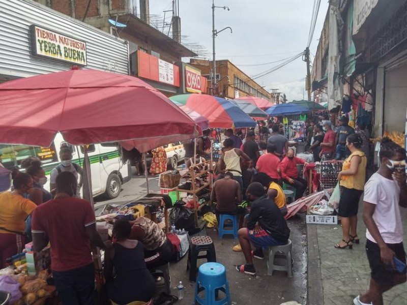 Comerciantes haitianos son desalojados del centro de Tapachula