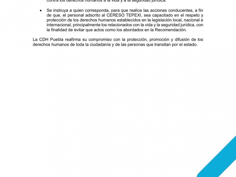 Comisión de Derechos Humanos emite recomendación a Seguridad Pública