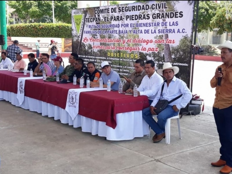 Comité de seguridad Tecpan-El Pará-Piedras Grandes convocan a defender la paz