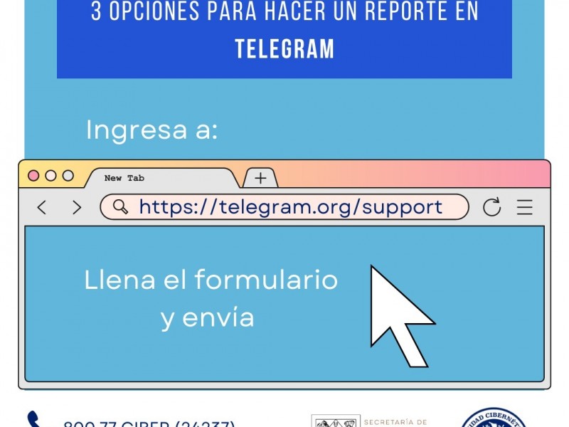 Como reportar material ofensivo en Telegram