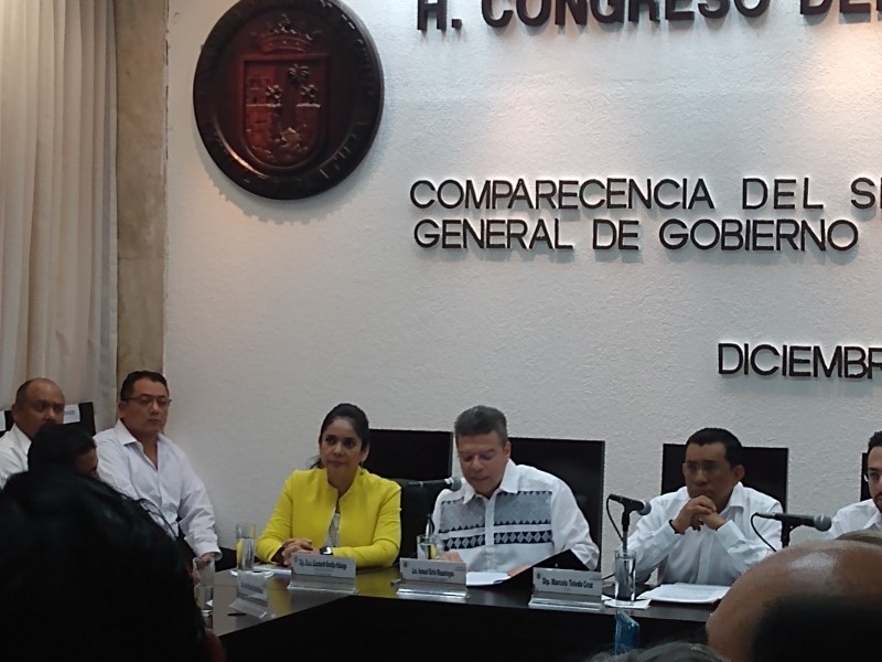 Comparece secretario de Gobierno ante diputados