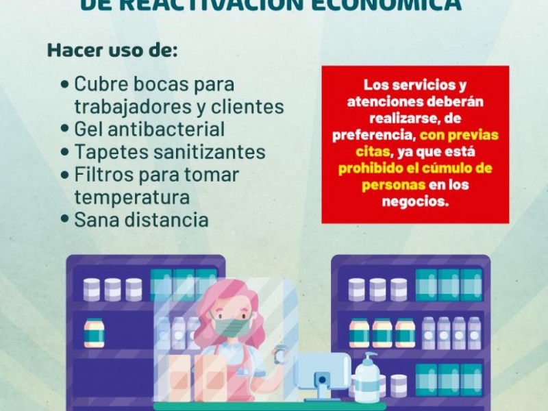 Comparten protocolo y comercios para primera fase de ractivación