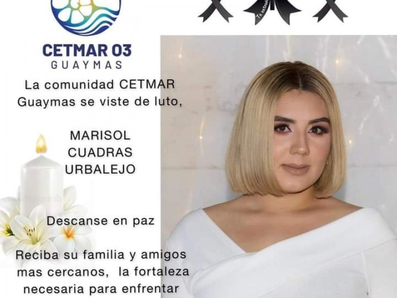 Comunidad estudiantil CetMar se enluta por Marisol Cuadras