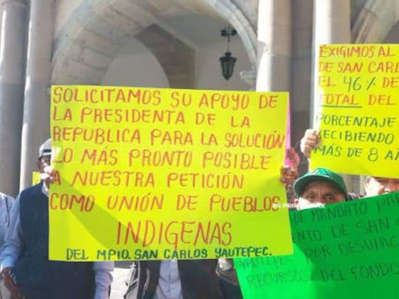 Comunidades indígenas de Yautepec exigen entrega de recursos municipales retenidos