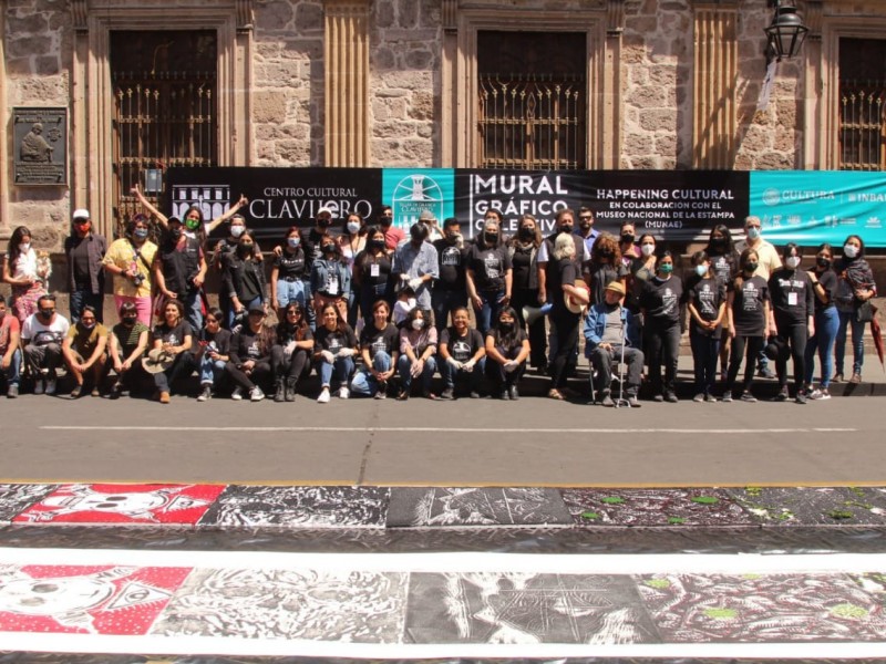 Con mural, artistas crean reflexión frente a la pandemia