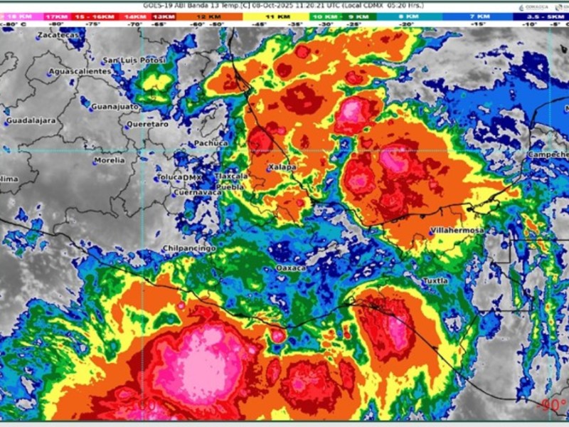 CONAGUA alerta por lluvias intensas y tormentas eléctricas en el territorio nacional