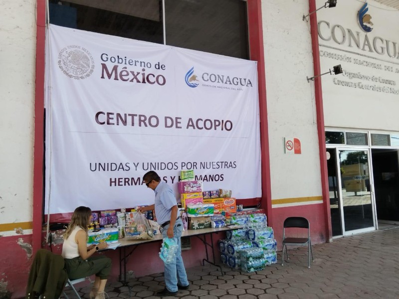 Conagua instala centros de acopio para ayudar a damnificados por las lluvias