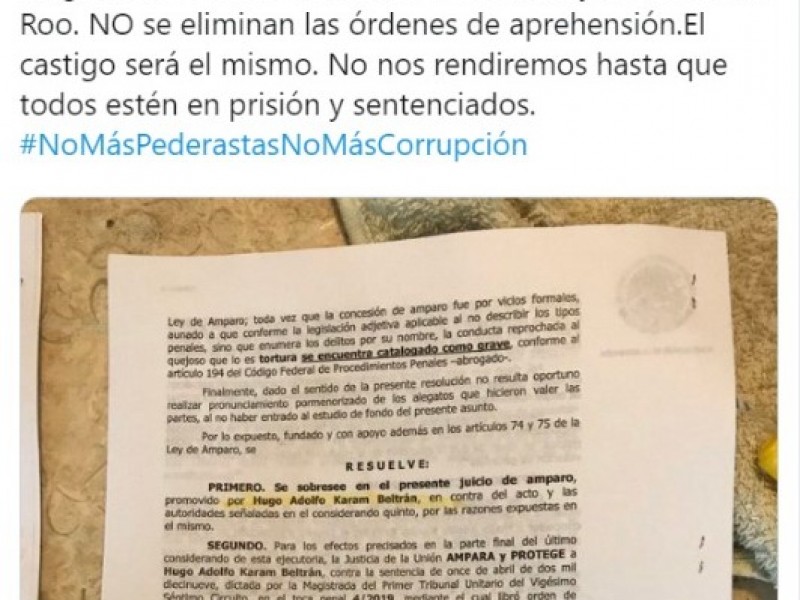 Conceden amparos a ex-funcionarios en caso Lydia Cacho