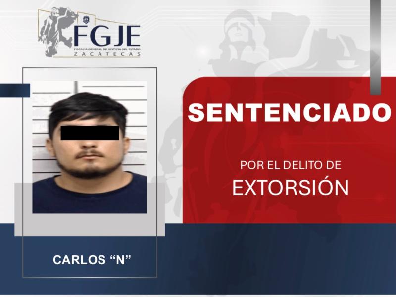 Condenan a tres años de prisión a hombre por extorsión en Fresnillo