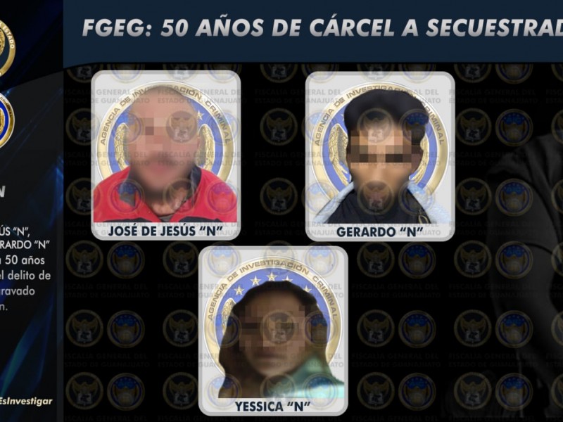 Condenan a tres secuestradores a 50 años de prisión