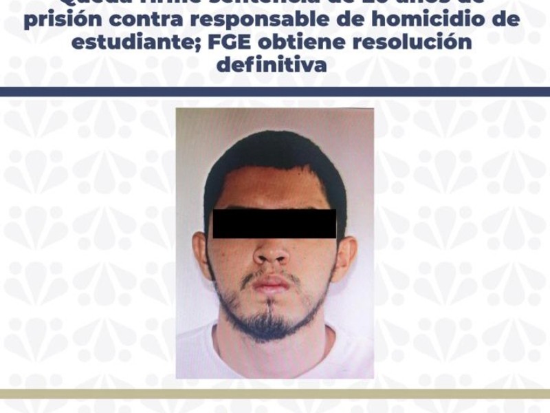 Confirman condena contra Abraham N., por homicidio de estudiante