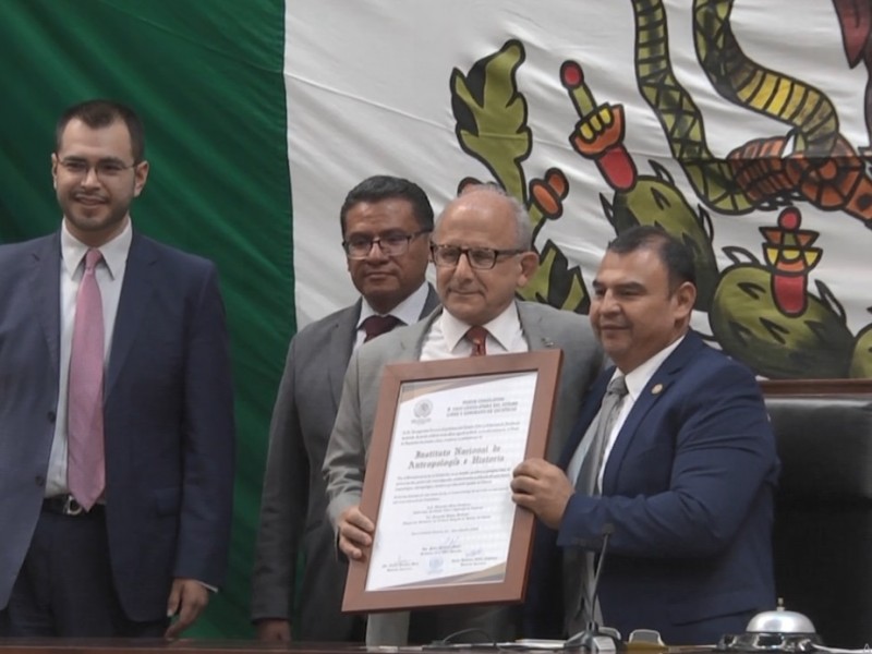 Congreso Zacatecano reconoce trayectoria del INAH