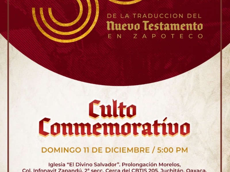 Conmemoran 50 de la traducción del Nuevo Testamento en Zapoteco