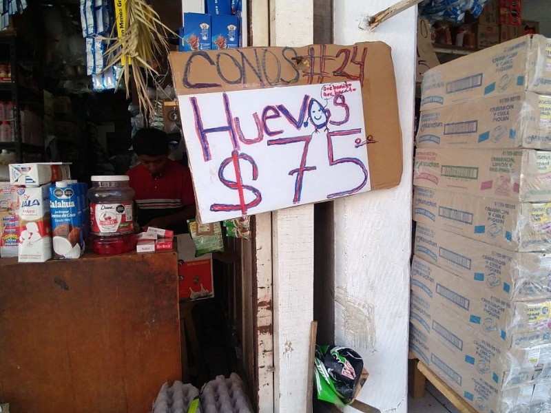 Cono de huevo se vende en 75 pesos, baja costo