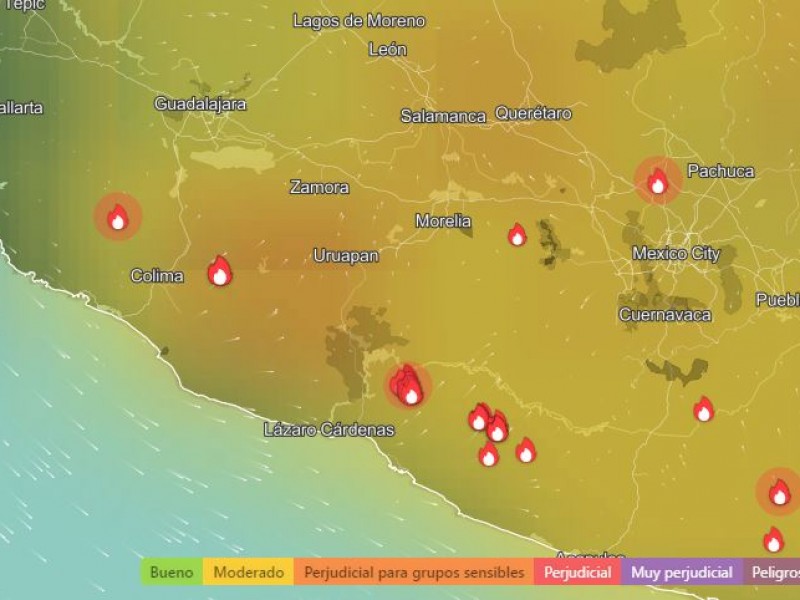 Contaminada calidad del aire por incremento en incendios forestales