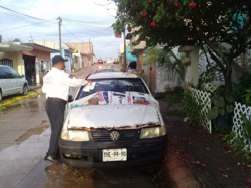 Continúa al alza casos de autos maceta en Tuxpan