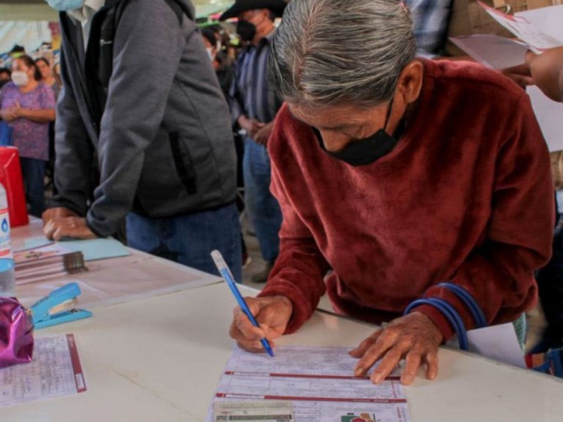 Continúa el registro al Programa de Pensión para adultos mayores