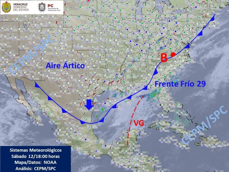 Continúa frente frío número 29 en la entidad