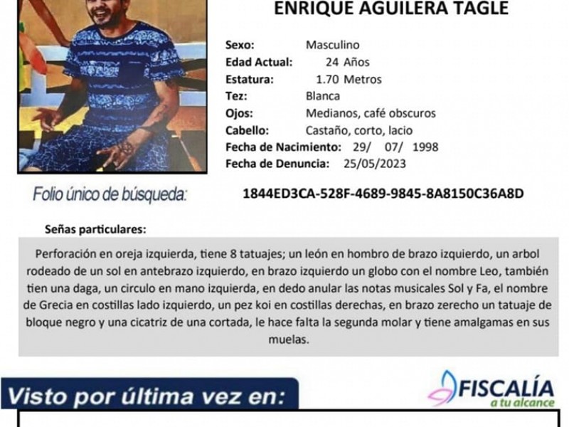 Continúa la búsqueda de Enrique Aguilera Tagle