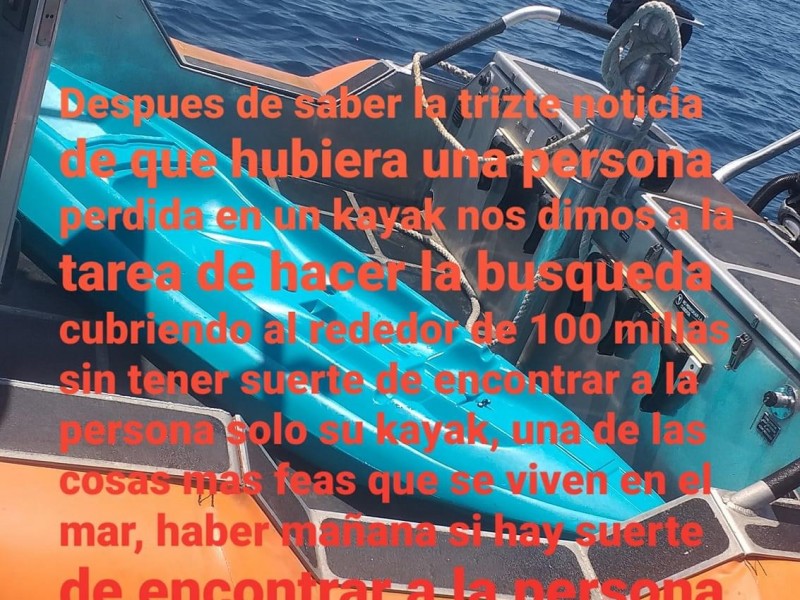 Pescadores encuentran el kayak de joven perdido en el mar