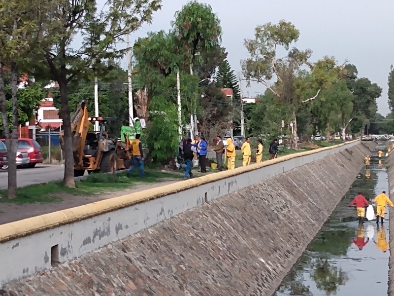 Continúa limpieza de drenes en Querétaro