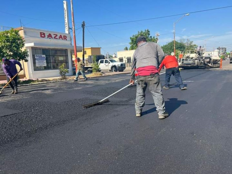 Continúa pavimentación en Héroes de Nacozari