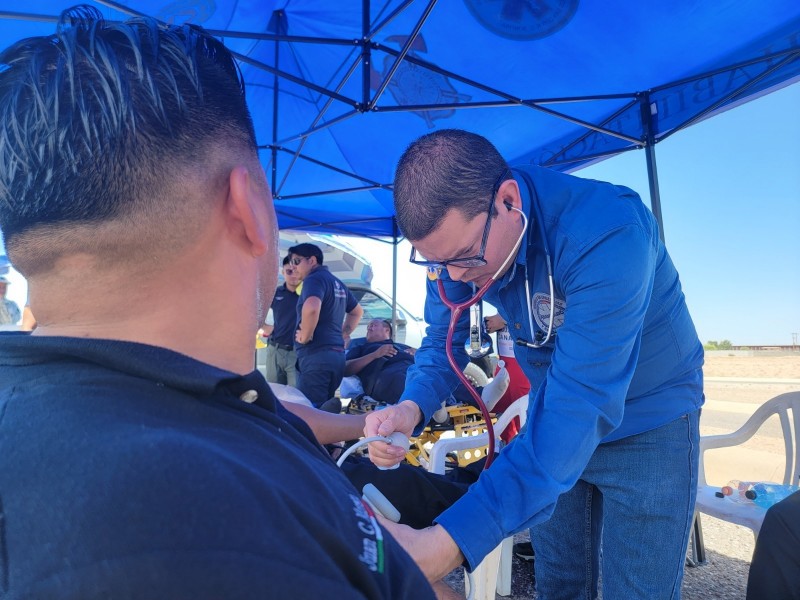 PC y Bomberos continúan con su preparación en Puerto Peñasco