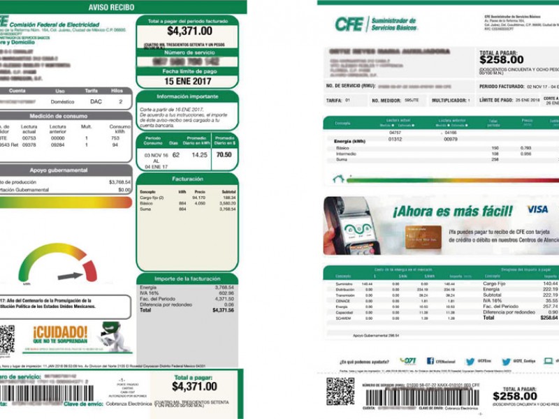 Continua revisión de cobros indebidos en recibos de CFE