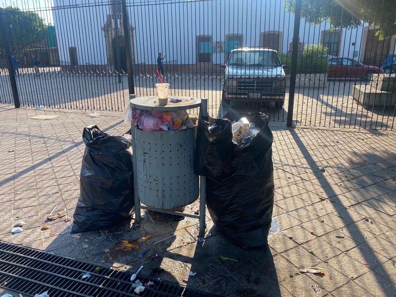 Continúan dejando basura en jardín del Coecillo