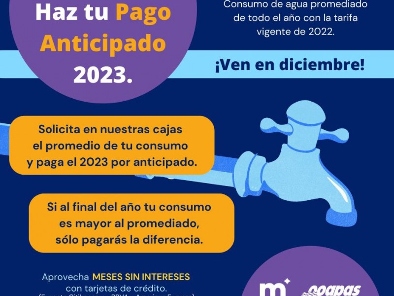 Continúan descuentos en pagos de agua potable y predial