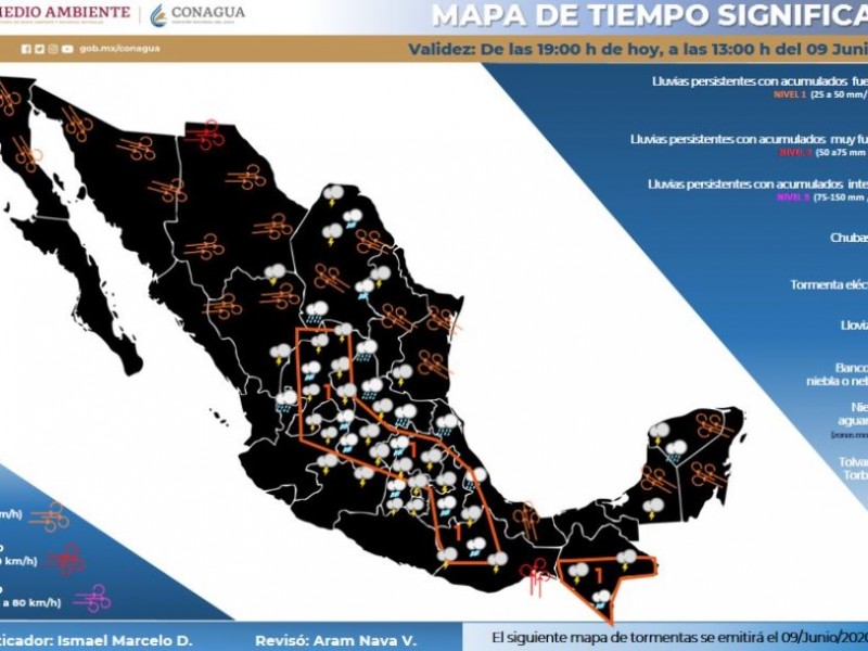 Continúan las fuertes lluvias para este martes en el país