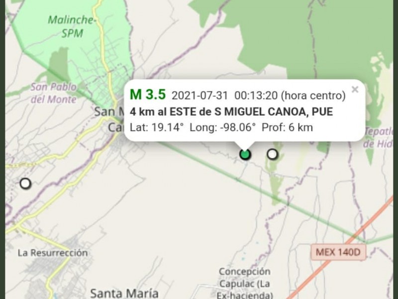 Continúan los sismos en Puebla, se registraron dos mas