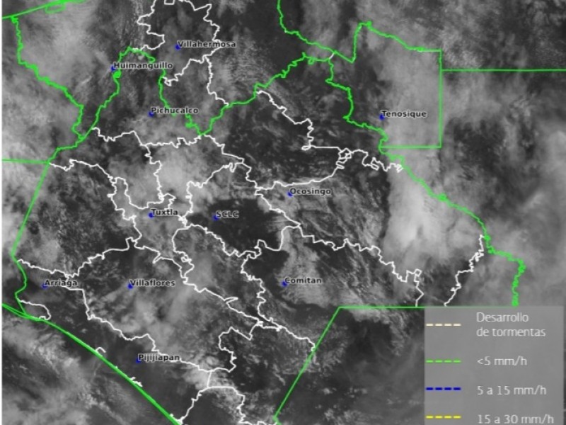 Continuará lloviendo en Chiapas.