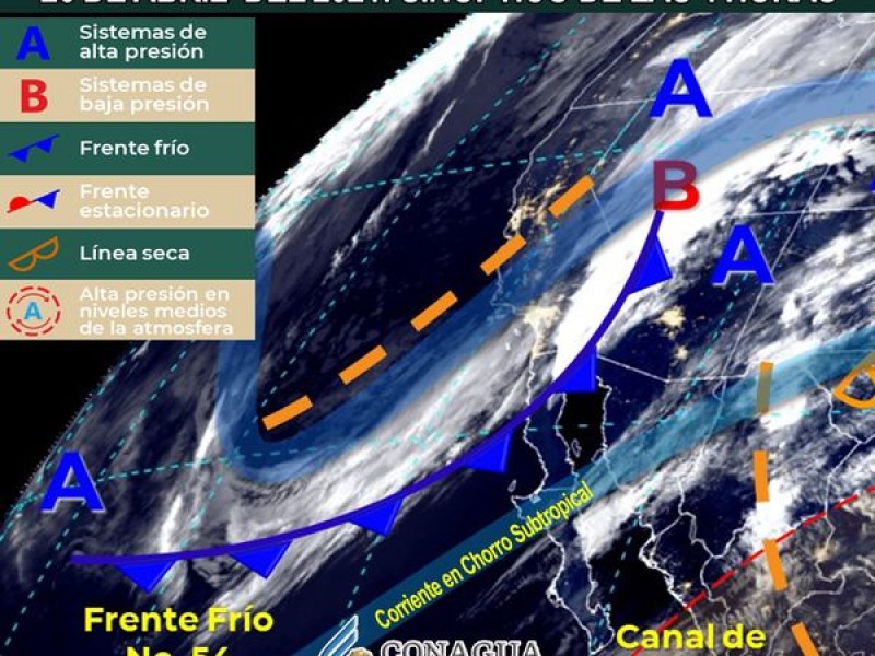 Continuarán efector por frente frío #54