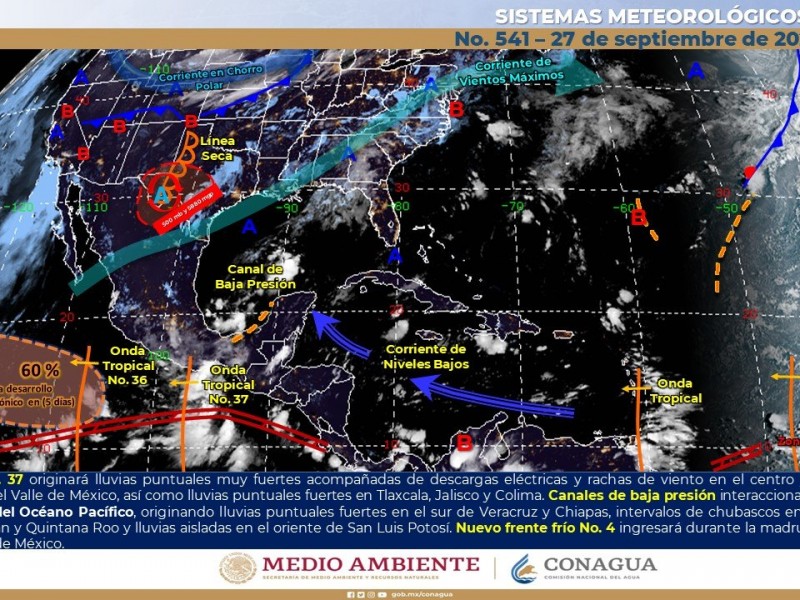 Continuarán las altas temperaturas con muy baja probabilidad de lluvias