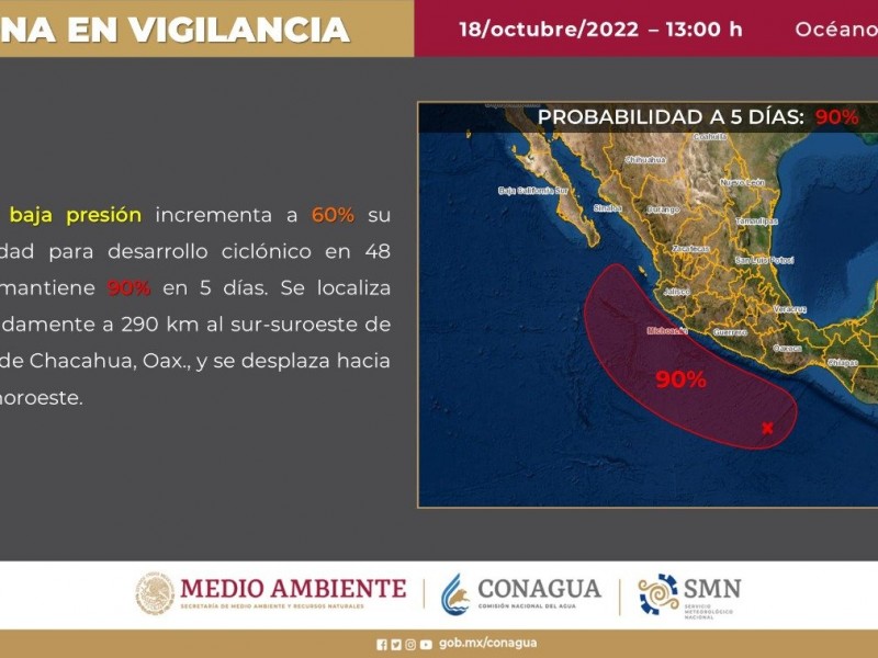 Continuarán las lluvias en Guerrero por zona de baja presión