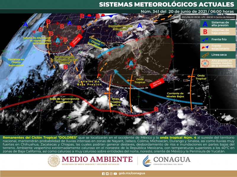 Continuarán lluvias en Michoacán durante este domingo