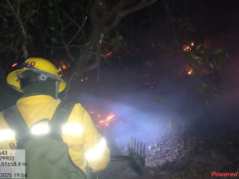 Controla Coesfo incendios forestales en Santa María Guienagati