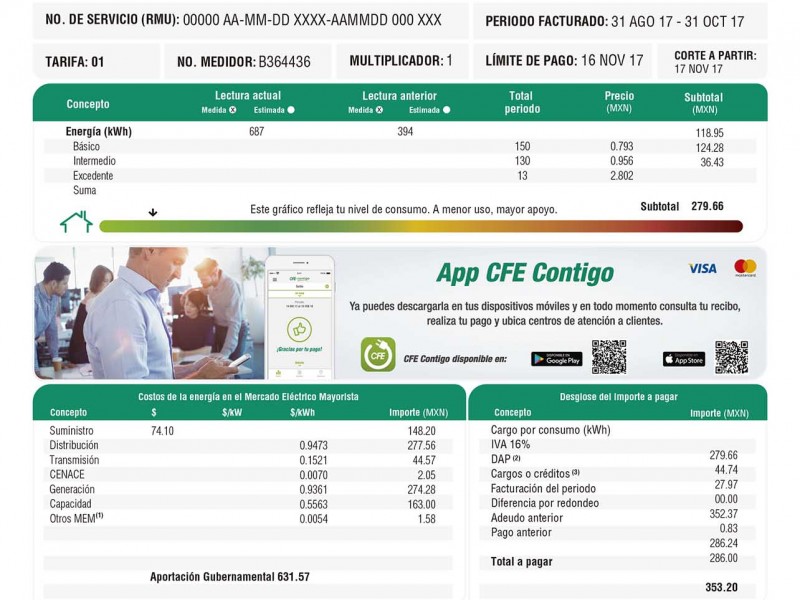 Convenios de pago CFE por altos cobros 