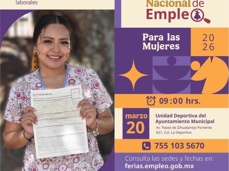 Convocan a Feria Nacional de Empleo para las Mujeres en Zihuatanejo ...