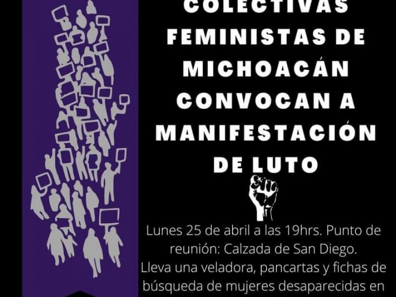 Convocan a marcha manifestación de luto por mujeres asesinadas