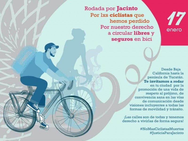 Convocan a rodada para exigir seguridad a ciclistas