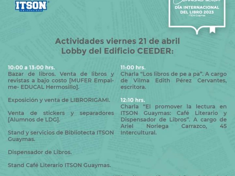 Cordial invitación a la Conmemoración del Día Internacional del Libro