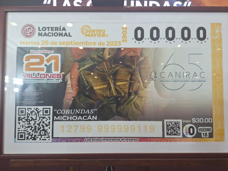 Corundas la nueva imagen del billete de Lotería Nacional