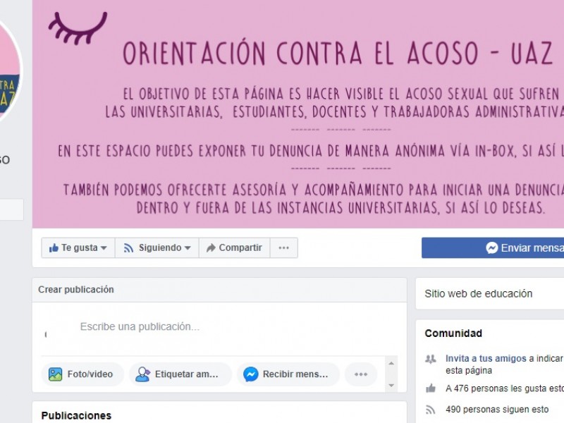 Crean página para denunciar casos de acoso en la UAZ