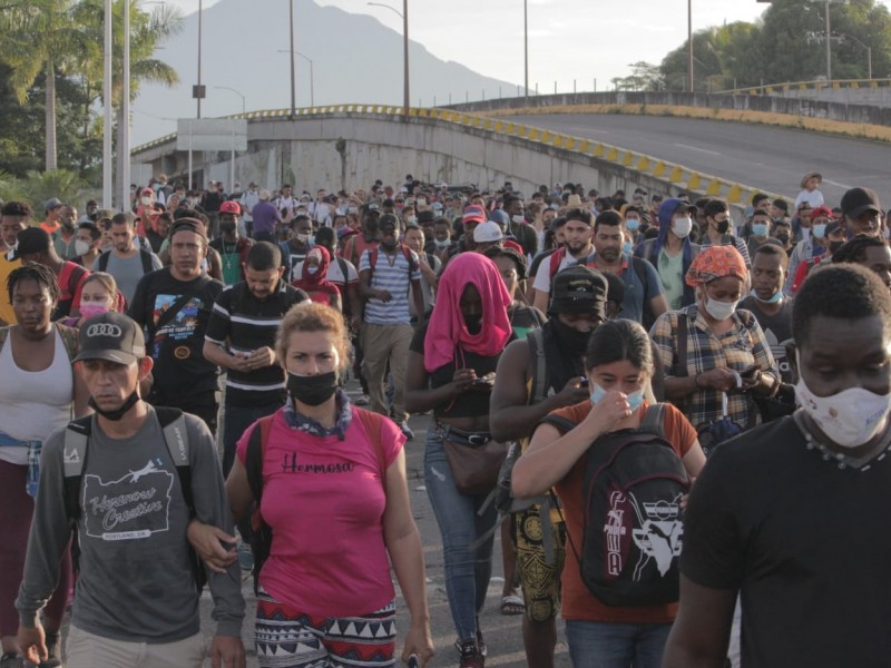 Cuarta caravana migrante se desplaza por Mazatán